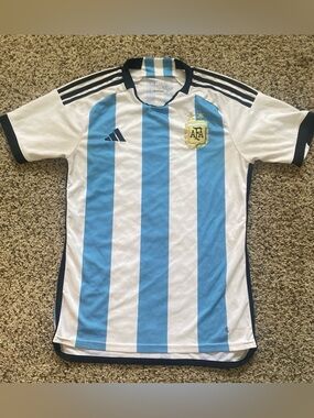 Adidas Argentina 2022 World Cup Home Jersey White Blue Men’s Small HF2158